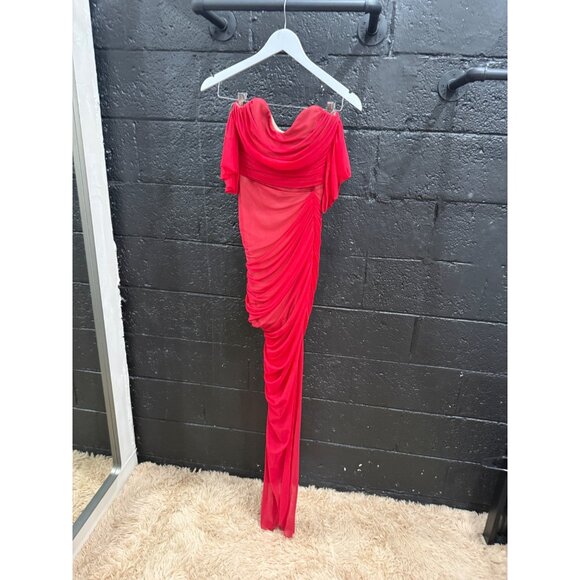 Nookie Dita Mesh Gown In Red - Picture 5 of 7